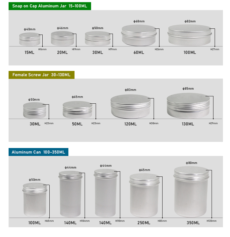 120ml Aluminum Jars