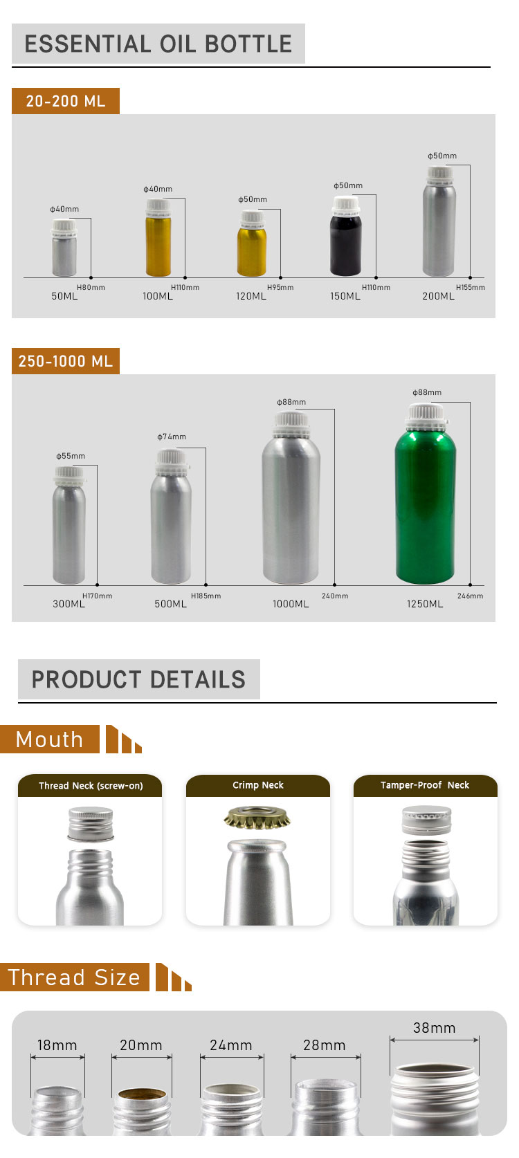 Dropper Aluminum Bottle