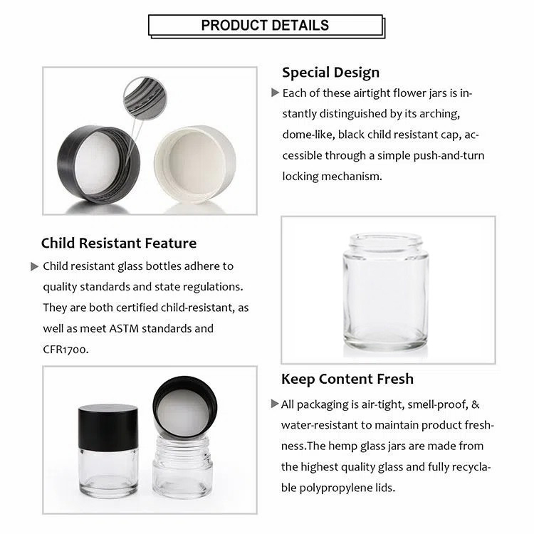 5ml Child Resistant Glass Concentrate Jar