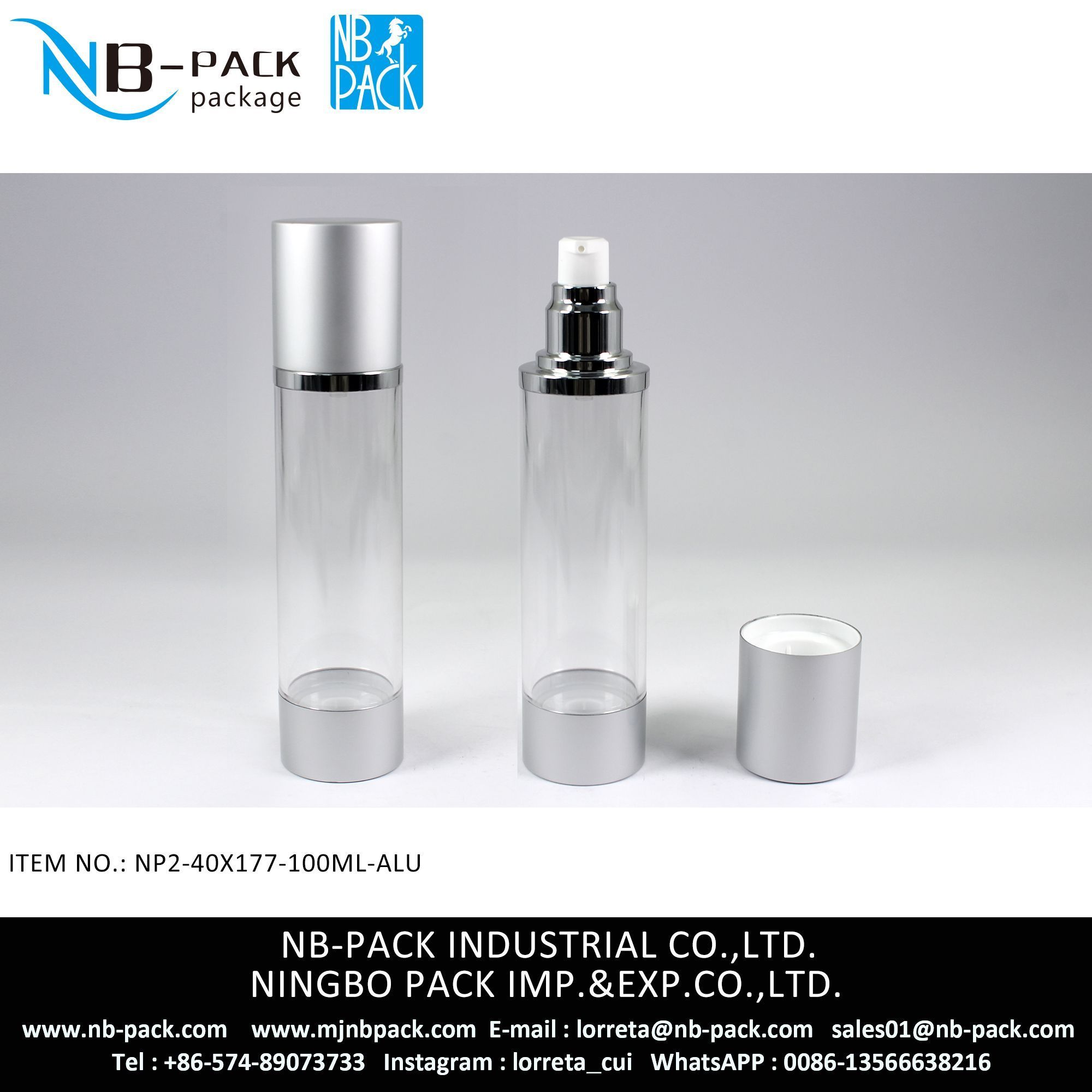100ml Plastic Airless pump Bottle
