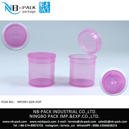 Plastic Vials, Natural Polypropylene Plastic Pop Top Child Resistant